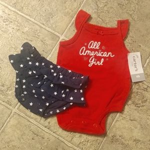 Carter's All American Girl patriotic 2-pc outfit - Size NB